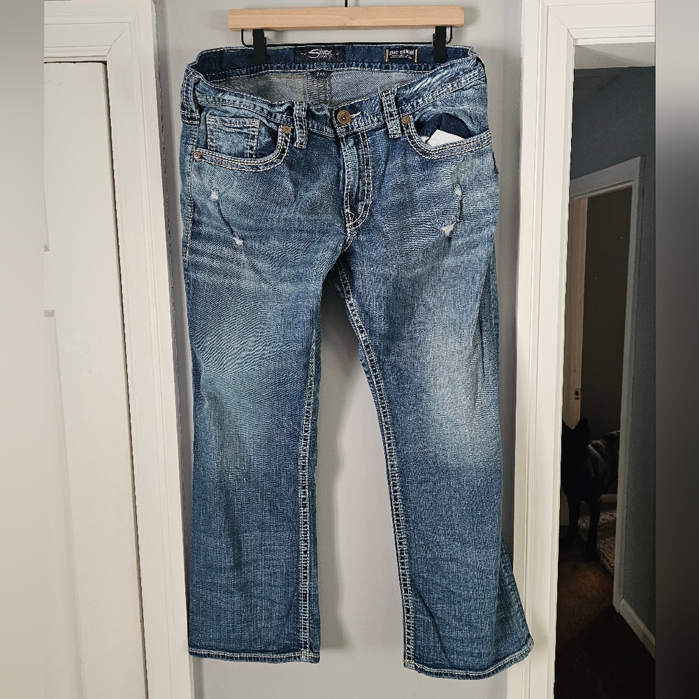 Silver Men's ZAC Boot Cut Jeans - Distressed